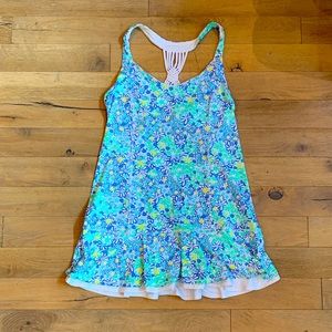Lilly Pulitzer Blue/Green Tennis Dress With Shorts (Not Attached) Size- Large.